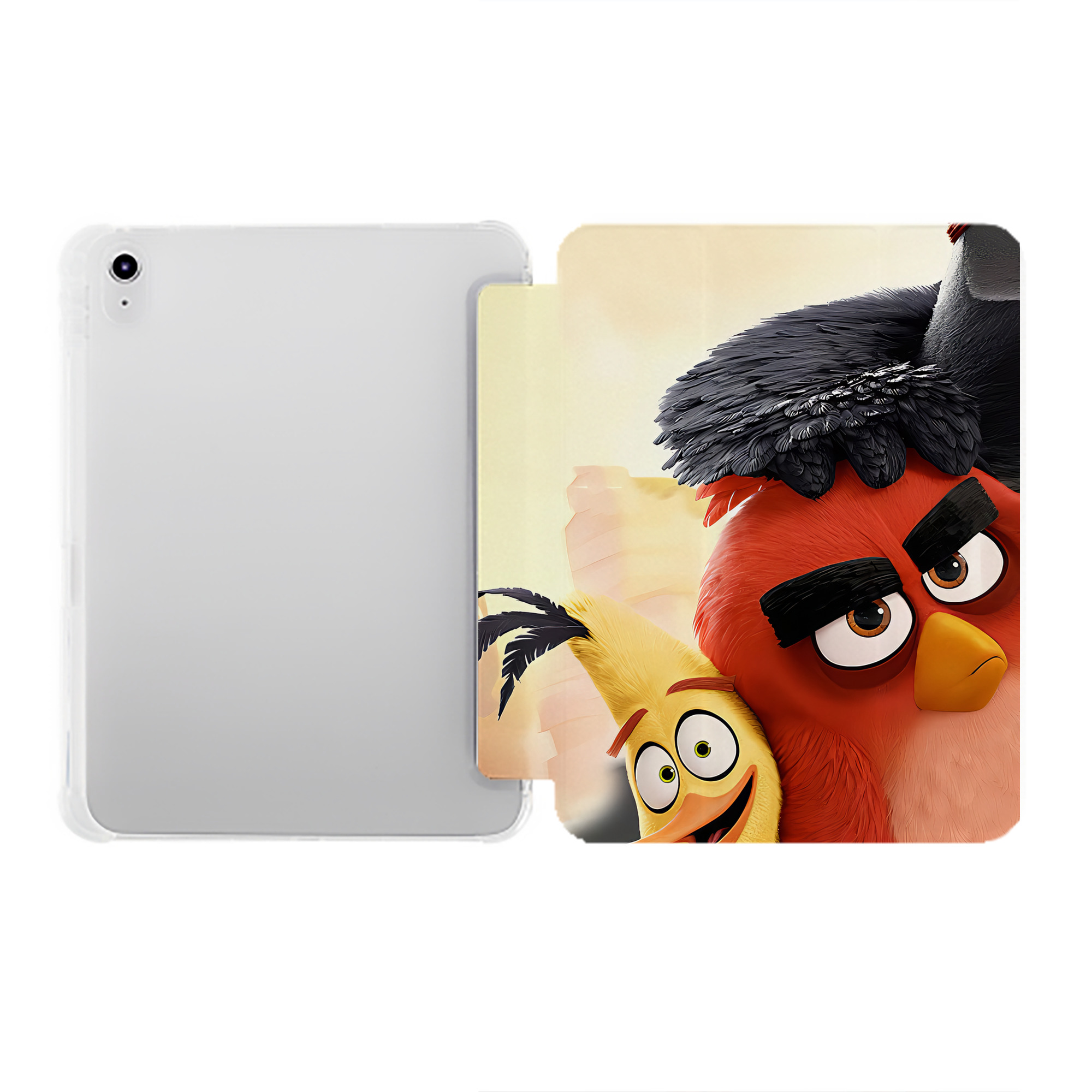 （画像用） Angry Birds アングリーバード IPad ケース ペン収納付き 三つ折りスタンド PUレザー×シリコン 対応機種9.5/10.5/10.9インチ